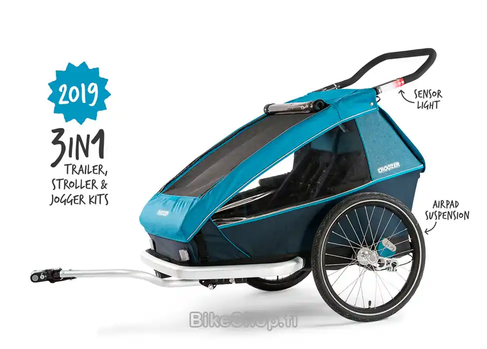 Alkuperäinen Croozer Kid 2 Plus lastenkuljetuskärry