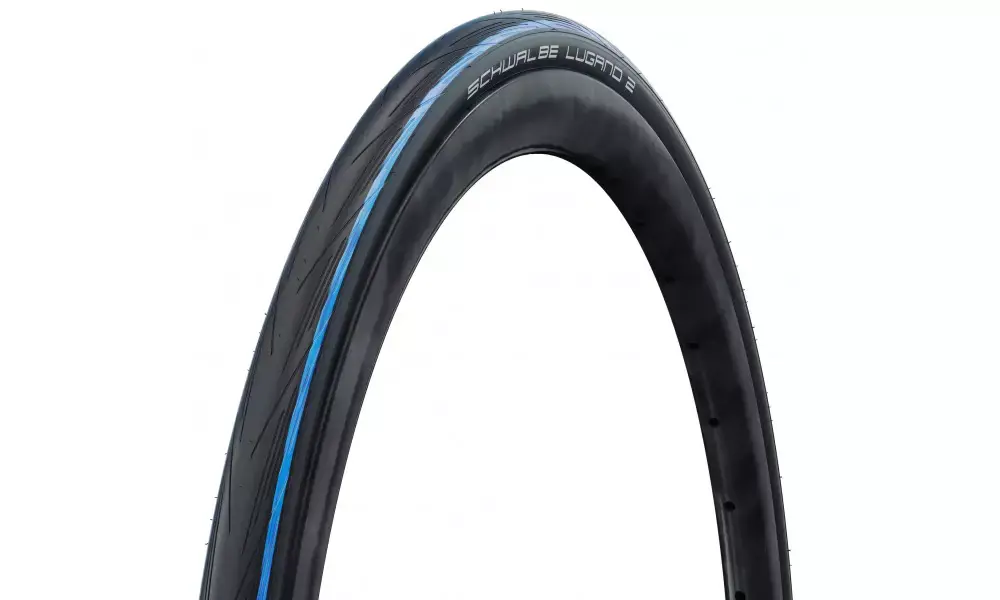 Rengas 28" Schwalbe Lugano II HS 471 Active Wired 25-622 / 700x25C Blue Stripes Kuuma Tarjous