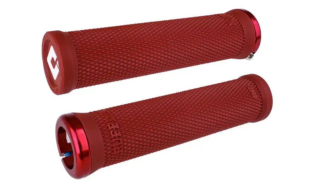 Kädensijat ODI Ruffian v2.1 Lock-On MTB 30mm OD 135mm White/Dark Red Pikatoimitus