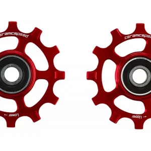 Ajankohtainen Takavaihtajan rissapyörät CeramicSpeed for Campagnolo 12s Alloy 607 stainless steel red (107519)