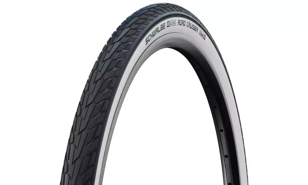 Suoraan Valmistajalta Rengas 27" Schwalbe Road Cruiser HS 484, GreenCompound Wired 28/32-630 / 27x1 1/4 Whitewall