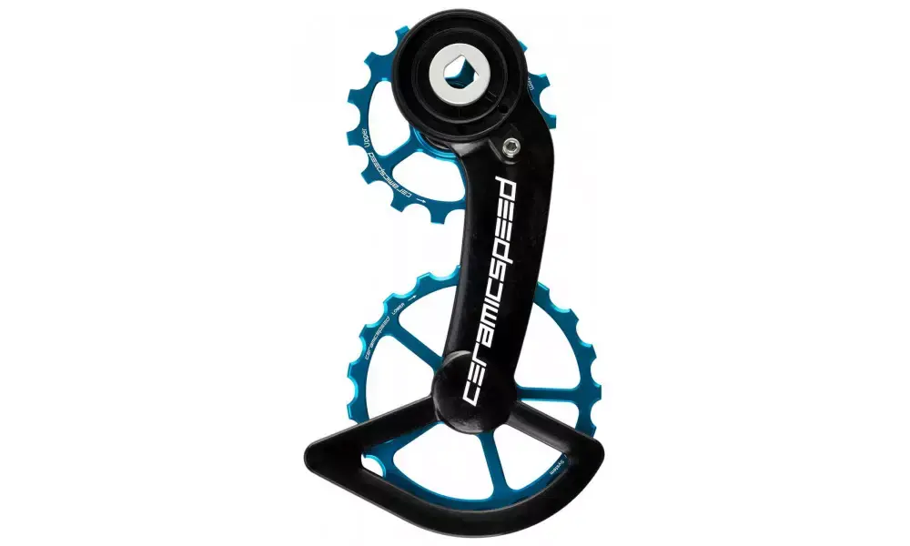 Alkuperäinen Takavaihtajan rissapyörät CeramicSpeed Oversized for SRAM Red/Force AXS Alloy 607 stainless steel blue (110569)