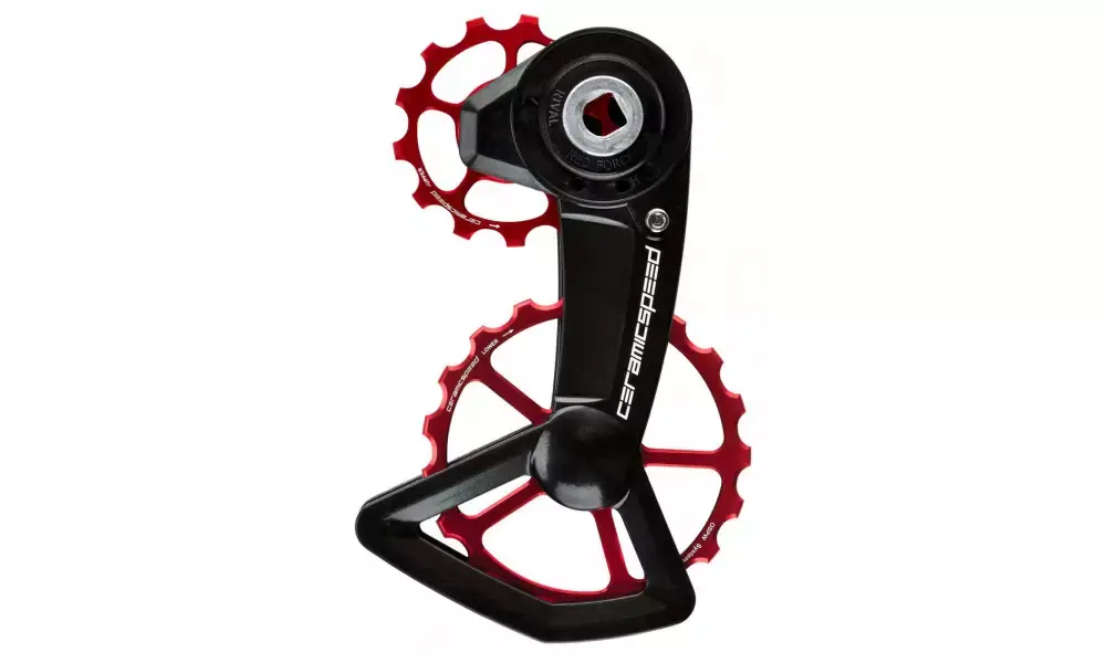 Vain Rajoitetun Ajan Takavaihtajan rissapyörät CeramicSpeed Oversized X for SRAM Red/Force/Rival AXS XPLR Ctd Alloy 607 Coated red (111348)