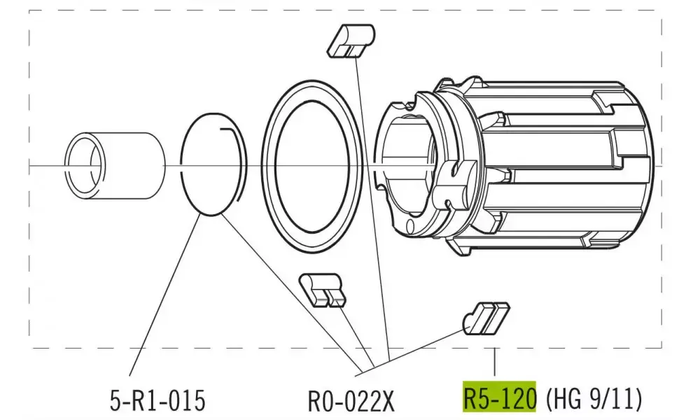 Viikonlopputarjous Vapaarattaan runko Fulcrum R5-120 Road for Shimano HG and SRAM 8/9/10/11-speed cassettes