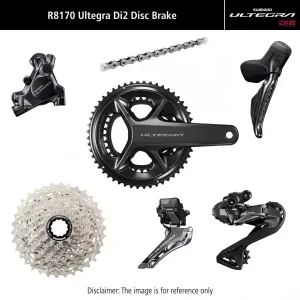 Alkuperäinen Sarja ryhmävaihteiston osia Shimano ULTEGRA Di2 R8170 Disc brakes 170mm 52x36T