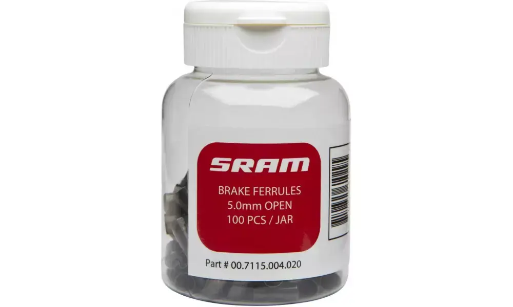 Pakollinen (Must-Have) Jarrukuoren päätyholkit SRAM 5mm alu 100kpl. bottle black