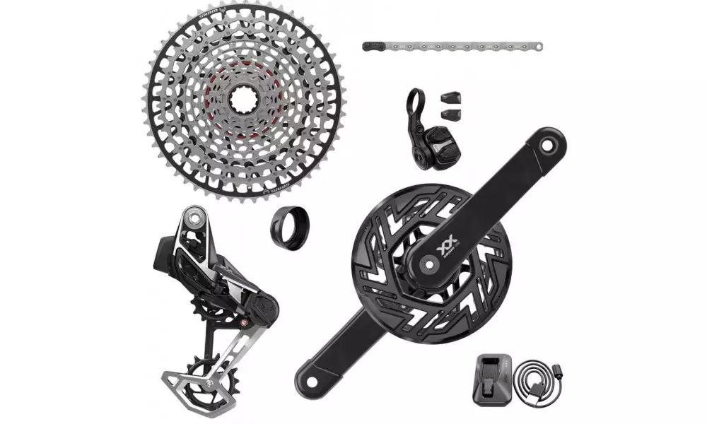 Sarja ryhmävaihteiston osia SRAM XX Eagle T-Type AXS E-MTB 104BCD 1x12-speed 165mm 36Tx10-52T Osta Tänään