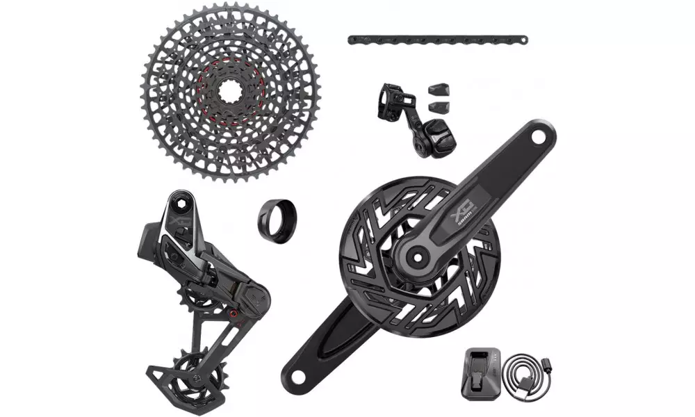 Sarja ryhmävaihteiston osia SRAM X0 Eagle T-Type AXS E-MTB 104BCD 1x12-speed 165mm 36Tx10-52T Alennettu