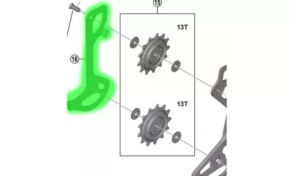 Sertifioitu Sisälevy vaihtajalle Shimano XTR Di2 RD-M9250 SGS