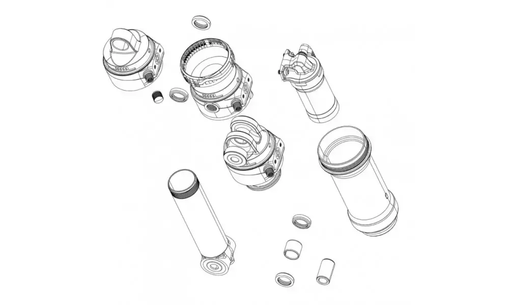 Tehdashinta Takaiskunvaimentimen huolto-osa Rockshox damper shaft assembly Super Deluxe RC/RCT/RTR RC3/R A2 67.575mm A1