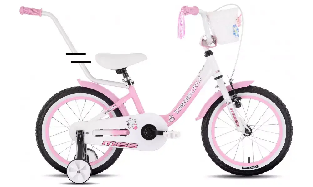 Polkupyörä Tabou Miss Alu 16 pink-white Heti Saatavilla