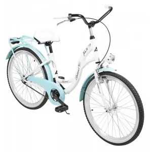 Superhinta Polkupyörä AZIMUT Julie 24" 2025 white-turquoise
