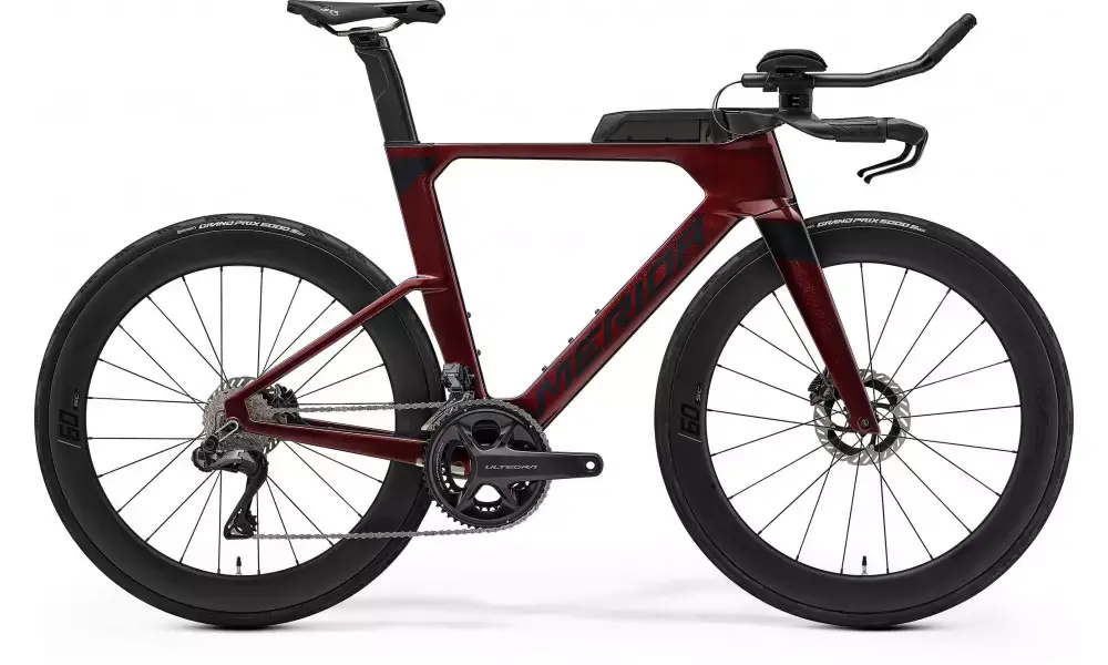 Löytö Polkupyörä Merida Time Warp TRI Limited 2026 burgundy red(black)