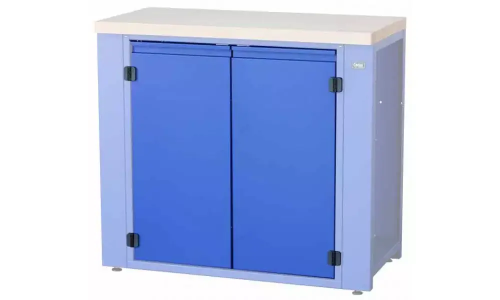 Kausialennus Työpajapöydän osa Cyclus Tools System 500 cabinet hinged doors with 2 levels for workbench 720801 blue (720804)