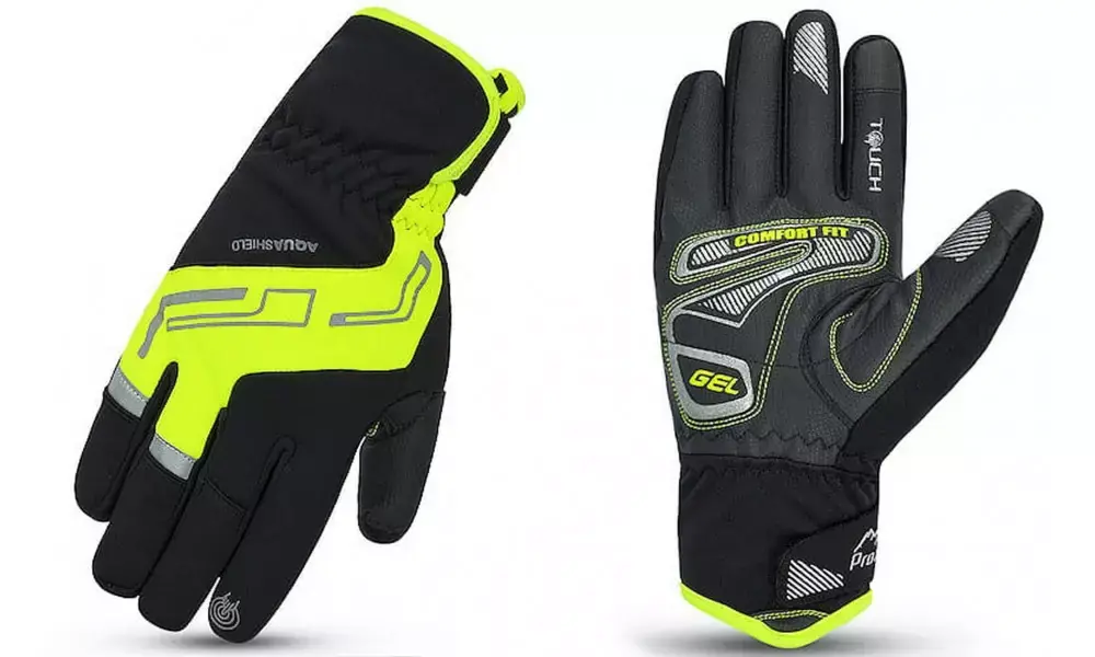 Käsineet Prox Performance Pro Long Gel black-lime-L Asiakkaiden Suosikki