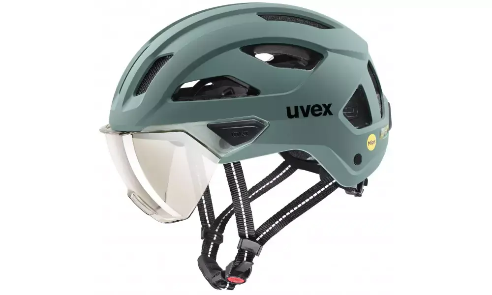 Viimeinen Mahdollisuus Kypärä Uvex stride visor MIPS sage green matt