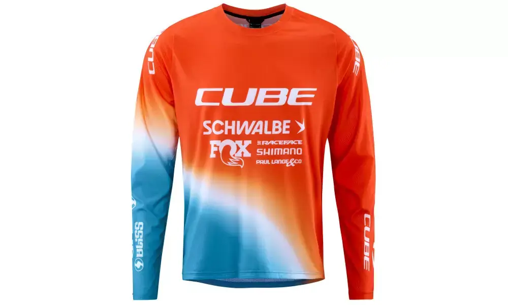Cycling jersey Cube MTB X Factory Racing L/S black‘n‘white Vain Rajoitetun Ajan