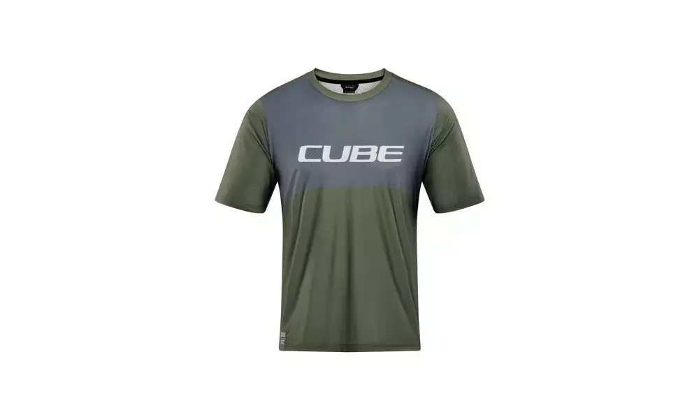Pikatoimitus Cycling jersey Cube Vertex Round Neck TM S/S olive‘n‘grey