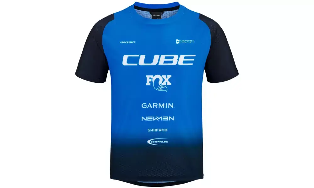 Kuuma Tarjous Pyöräilypaita Cube Vertex Rookie X Actionteam S/S black‘n‘blue
