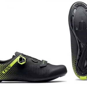 Alennettu Hinta Pyöräilykengät Northwave Core Plus 2 Road black-yellow fluo