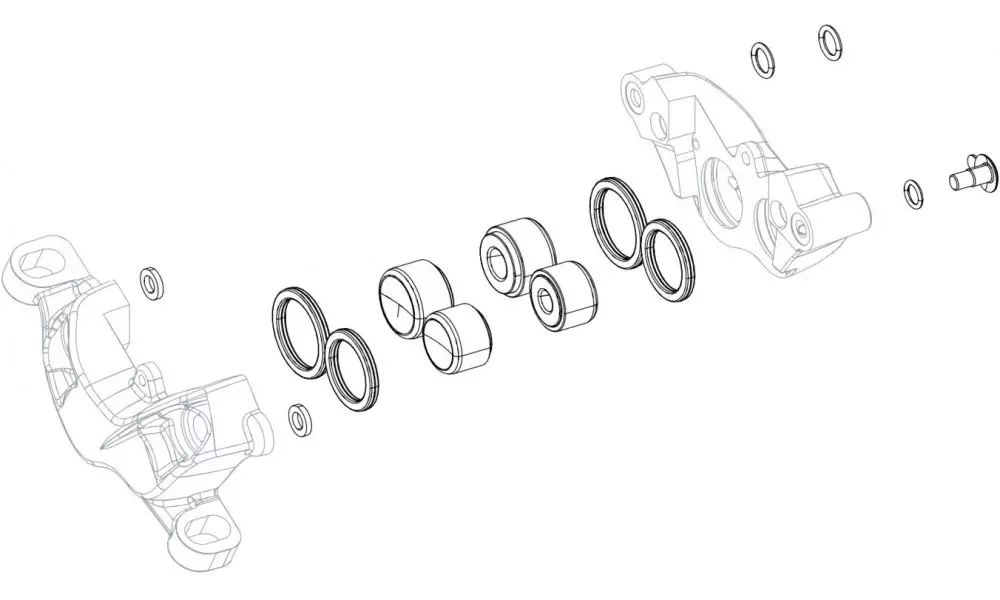 Levyjarrusatulan korjaussarja SRAM pistons, seals and o-rings for Guide R/RS/RSCA1-B1/G2 RSC/ULT A1/G2 R/RS A1 Suosittu