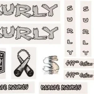 Asiakkaiden Suosikki Surly Karate Monkey Decal Set - Metallic Silver