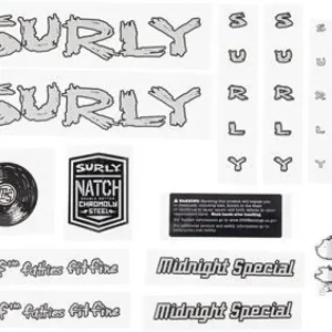 Ajankohtainen Surly Midnight Special Frame Decal Set - Silver
