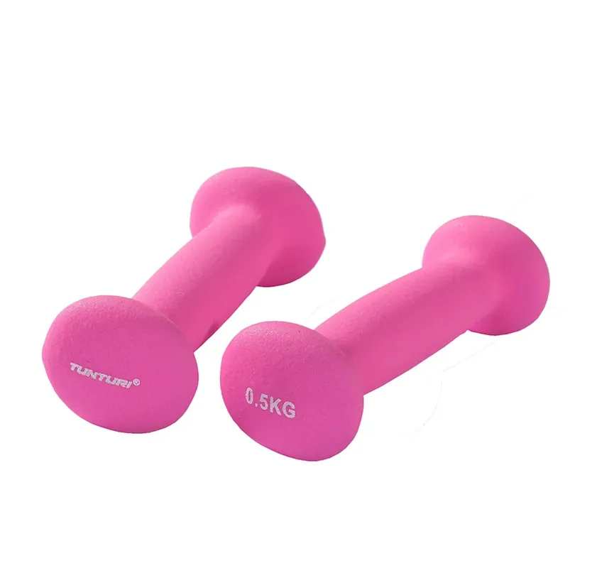Käsipainot TUNTURI Neoprene Dumbbells 0.5kg, pinkki Pakollinen (Must-Have)