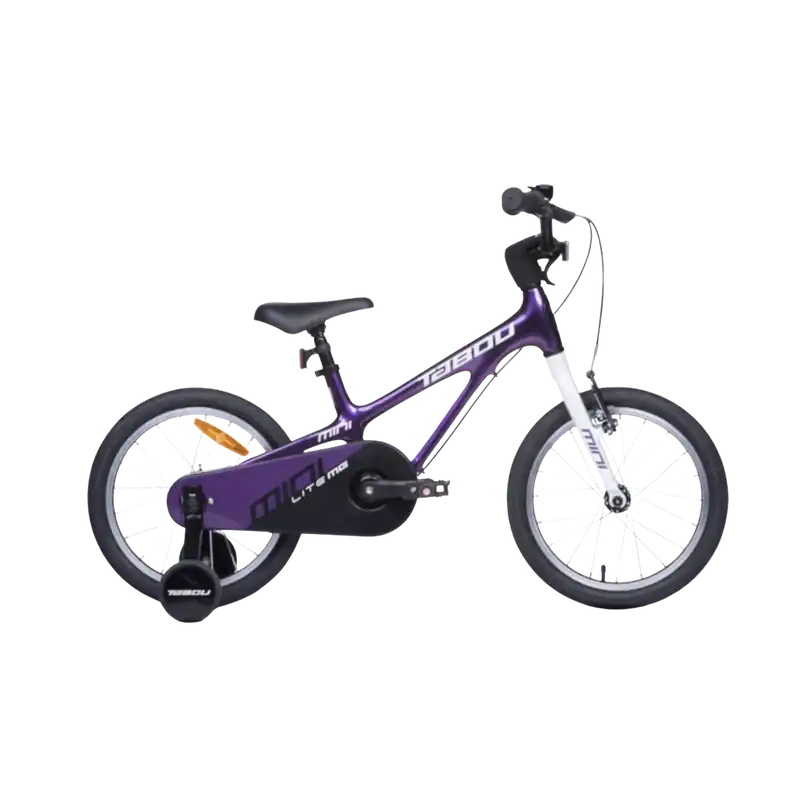 Erittäin kevyt lastenpyörä TABOU Mini Lite MG, 18" violetti-valkoinen Eniten Myyty
