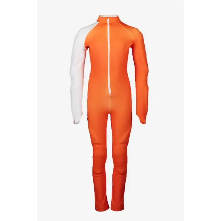POC Junior Skin GS Ski Racing Suit - Zink Orange / Hydrogen White sykäpuku Kampanjahinta