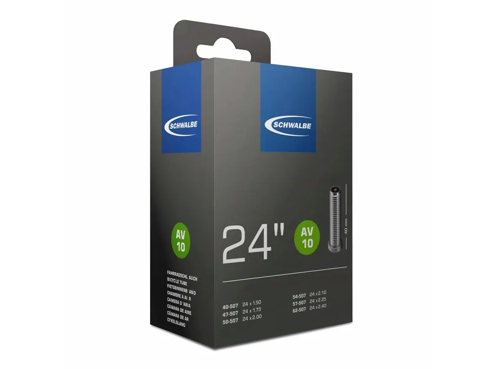 Heti Saatavilla Schwalbe sisärengas AV10 24" auto (40-62x507)